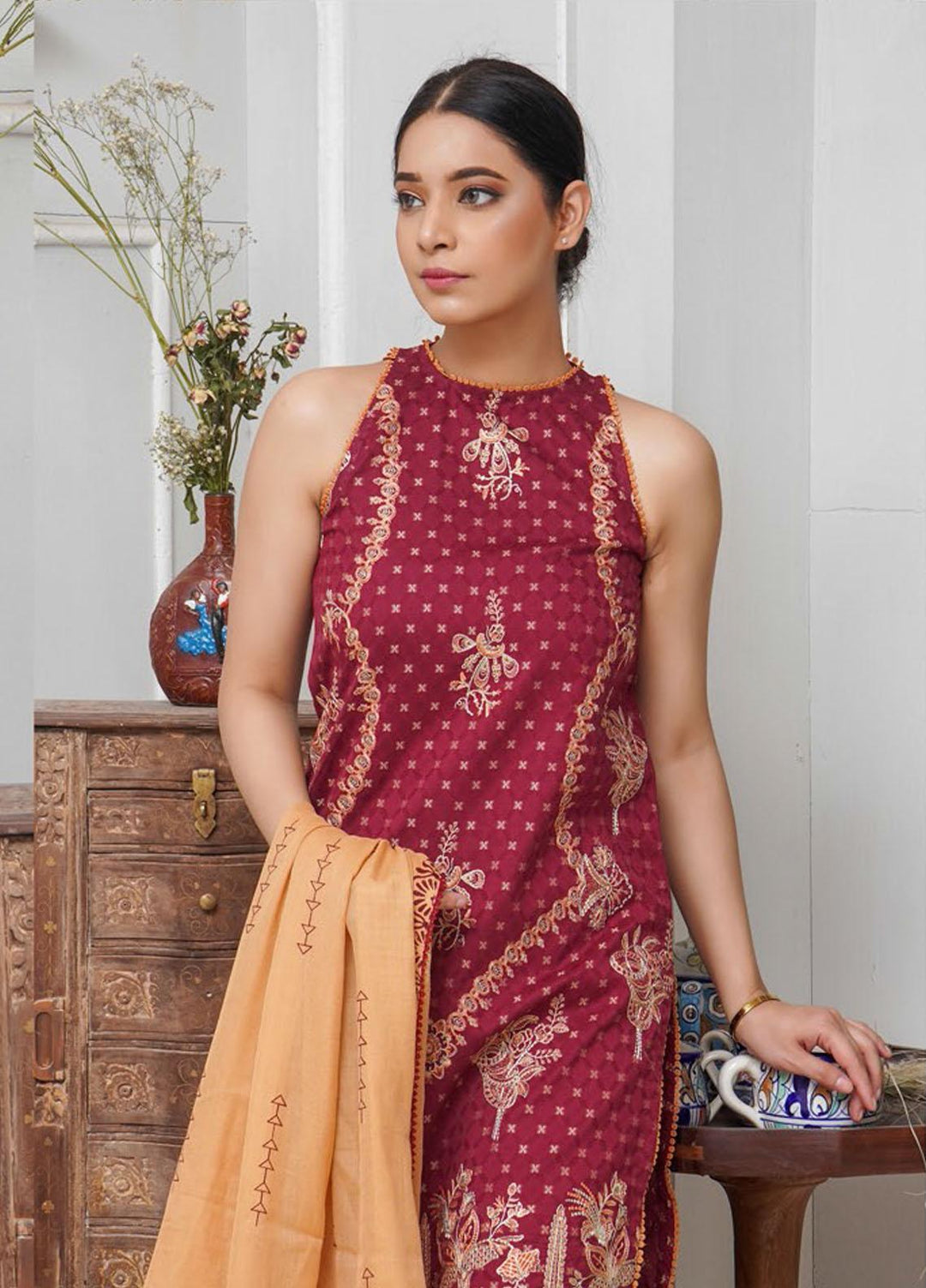 Sehar by Humdum Embroidered Jacquard Suits Unstitched 3 Piece HD22SR D-08 - Festive Collection