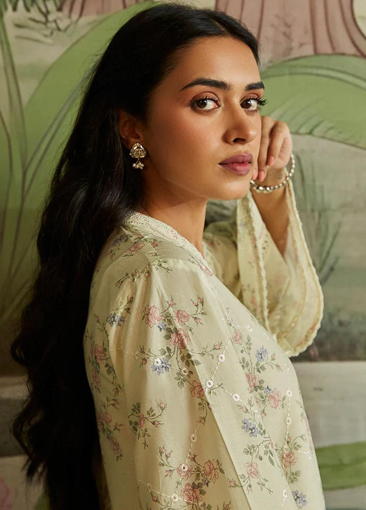 Seher By Cross Stitch Embroidered Cambric Suits Unstitched 3 Piece CS23SH D-02 Minty Mellow - Winter Collection