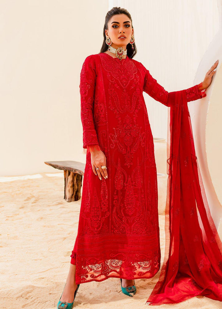 Sejal By Mashq Embroidered Chiffon Suits Unstitched 3 Piece MQ23SL FIRE WHIRL - Luxury Collection