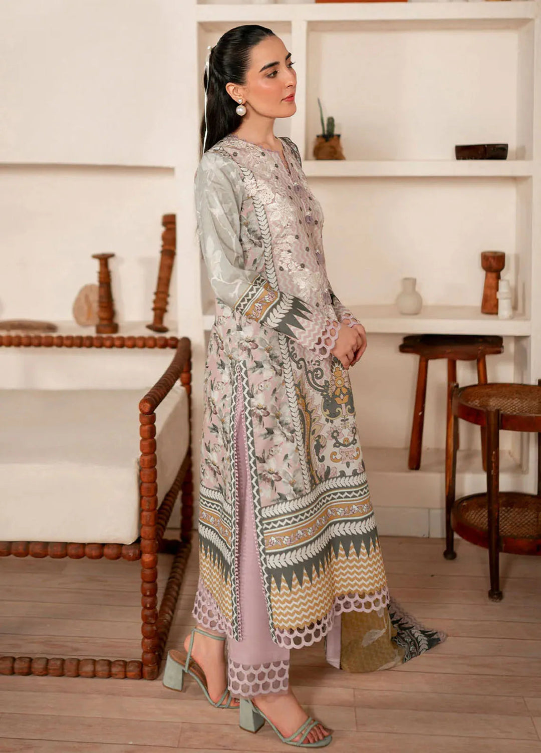 Selene By Roheenaz Embroidered Cambric Suit Unstitched 3 Piece RNZ24S RNP-08A Autumnal - Fall Collection