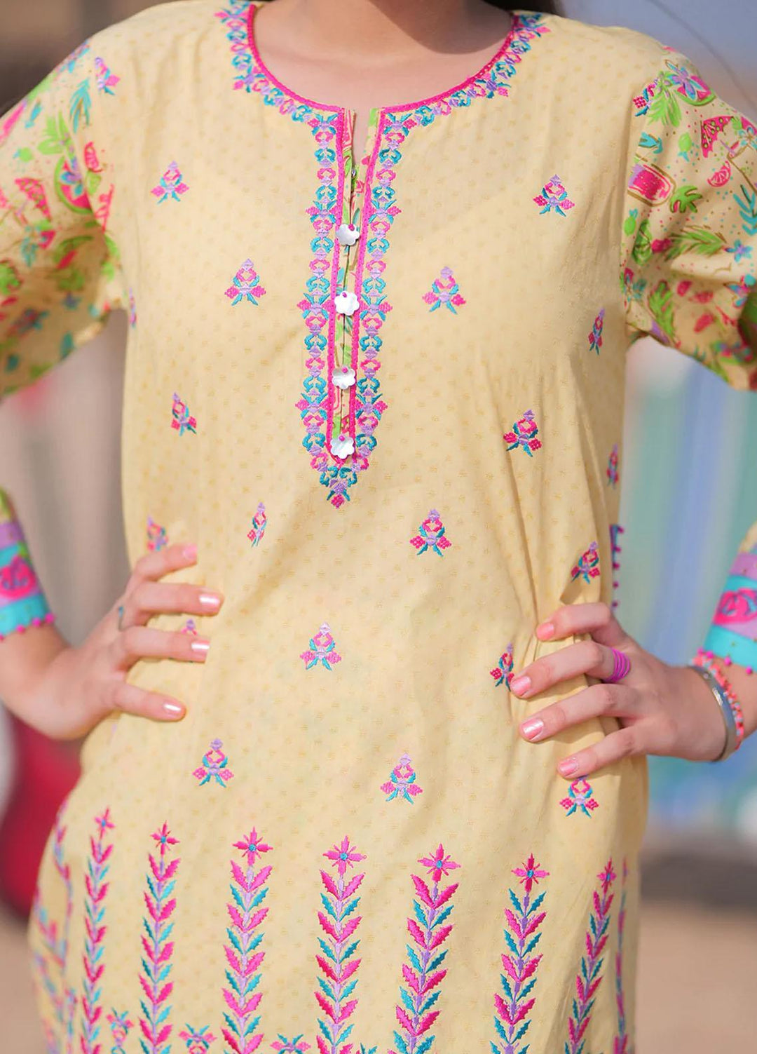 Senorita Cotton Pret 2 Piece for Girls -  GAC-01975-FAW/MCL