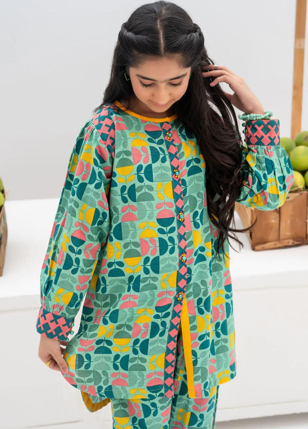 Senorita Cotton Casual 2 Piece Suit for Girls -  GAC-02381-SGN/MCL