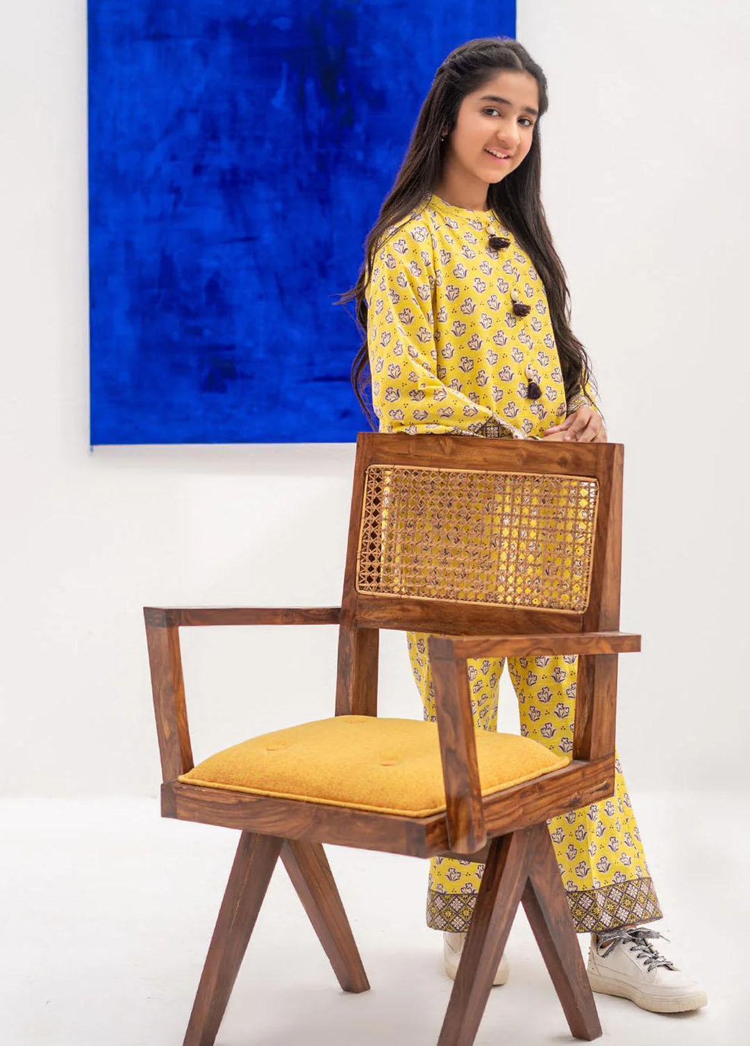 Senorita Cotton Casual 2 Piece Suit for Girls -  GAC-02382-YLW/MCL