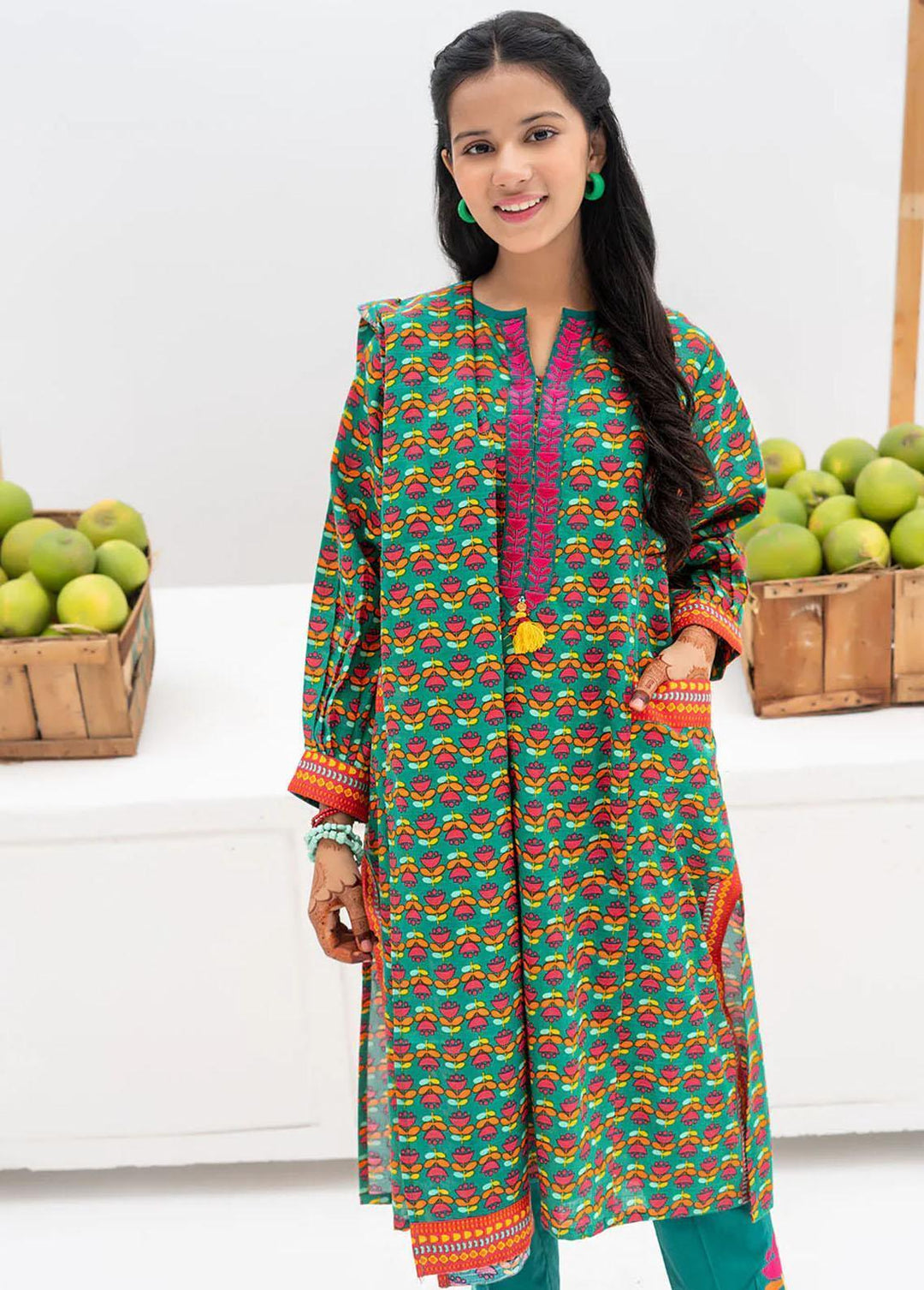 Senorita Cotton Casual 3 Piece Suit for Girls -  GAD-02367-TGN/MCL