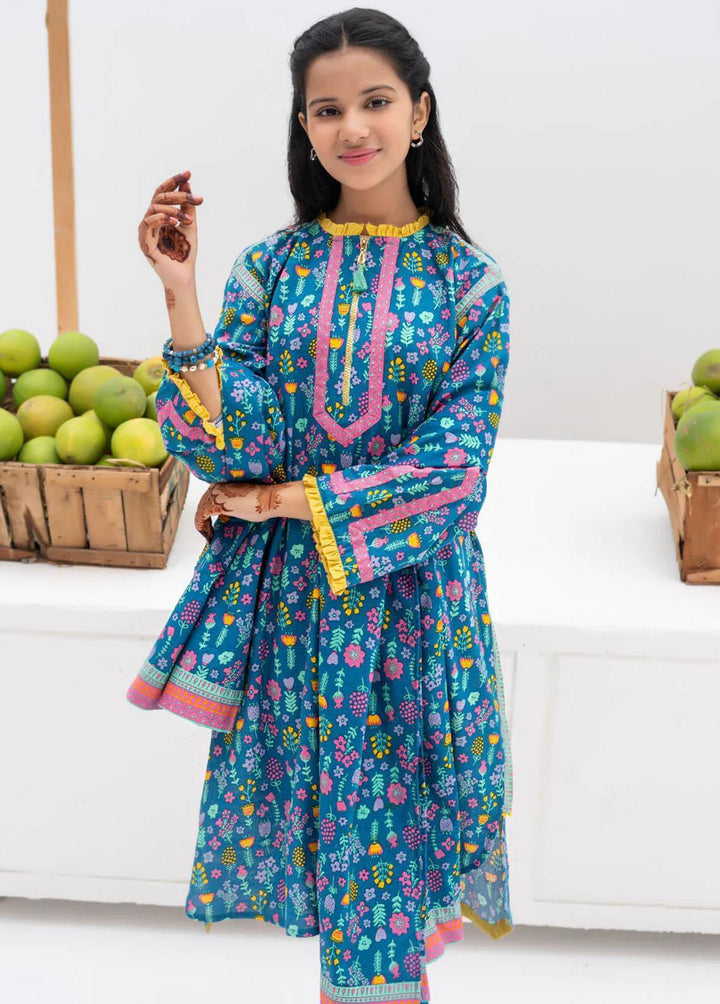 Senorita Cotton Casual 3 Piece Suit for Girls -  GAD-02368-BLU/MCL