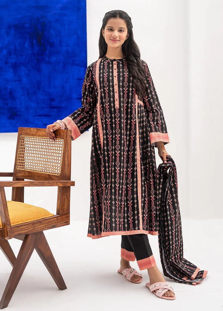 Senorita Cotton Casual 3 Piece Suit for Girls -  GAD-02370-BLK/MCL