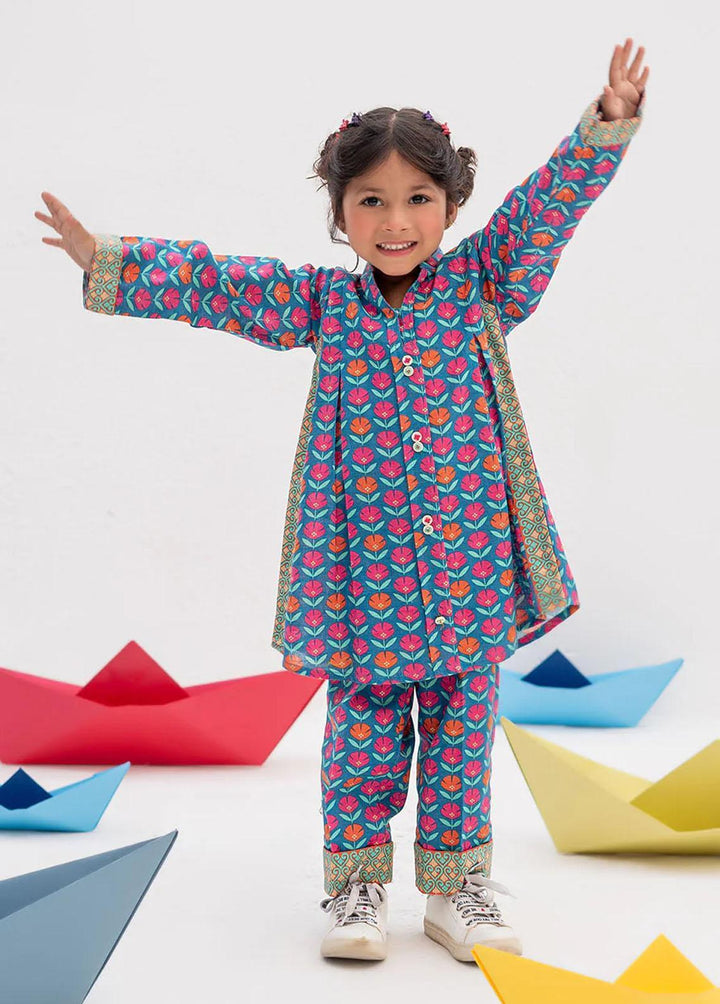 Senorita Cotton Casual 2 Piece Suit for Girls -  KAC-02380-BLU/MCL