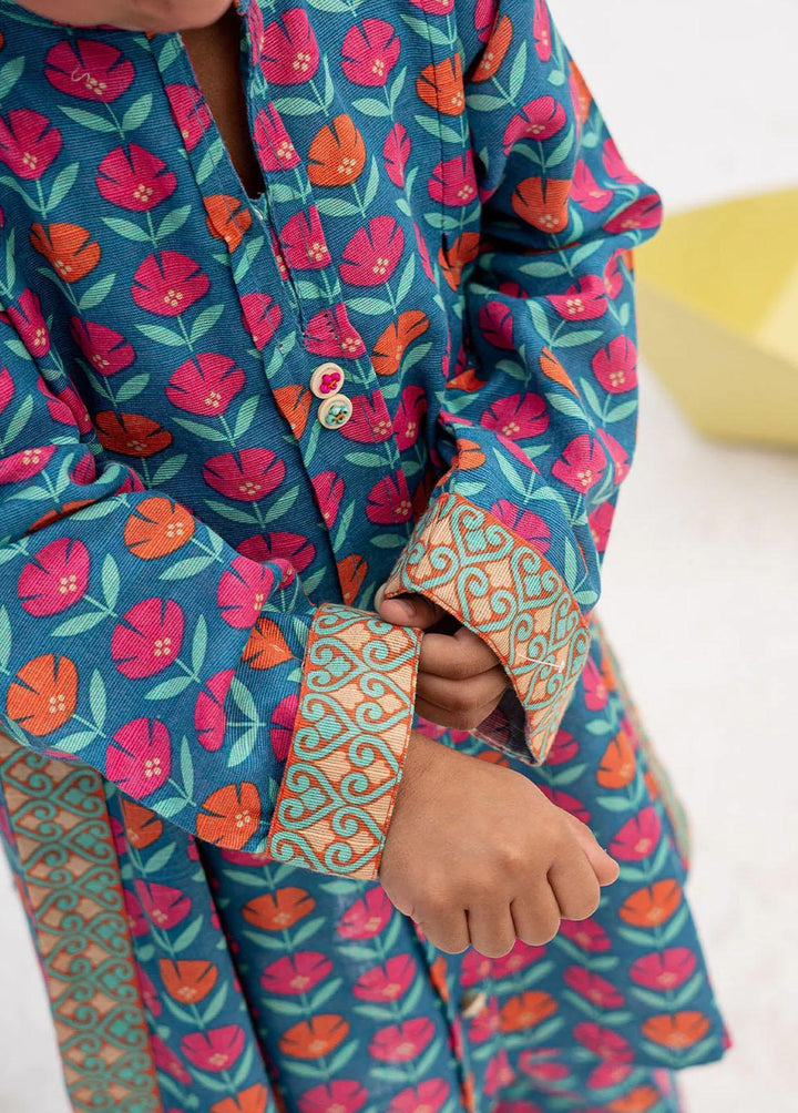 Senorita Cotton Casual 2 Piece Suit for Girls -  KAC-02380-BLU/MCL