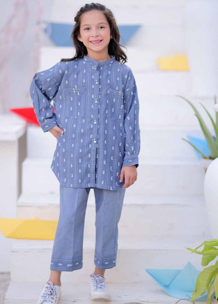 Senorita Denim Casual 2 Piece Suit for Girls -  KAC-02459