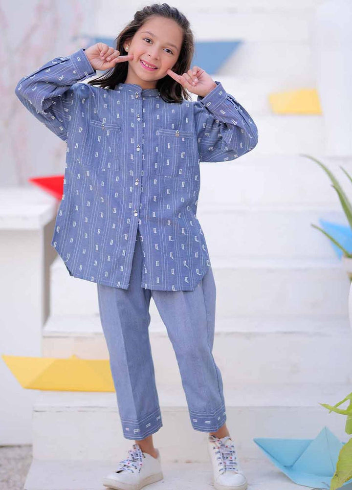 Senorita Denim Casual 2 Piece Suit for Girls -  KAC-02459