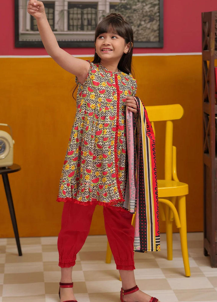 Senorita Pret Casual Cotton 3 Piece Suit KAD-02291-RED/MCL