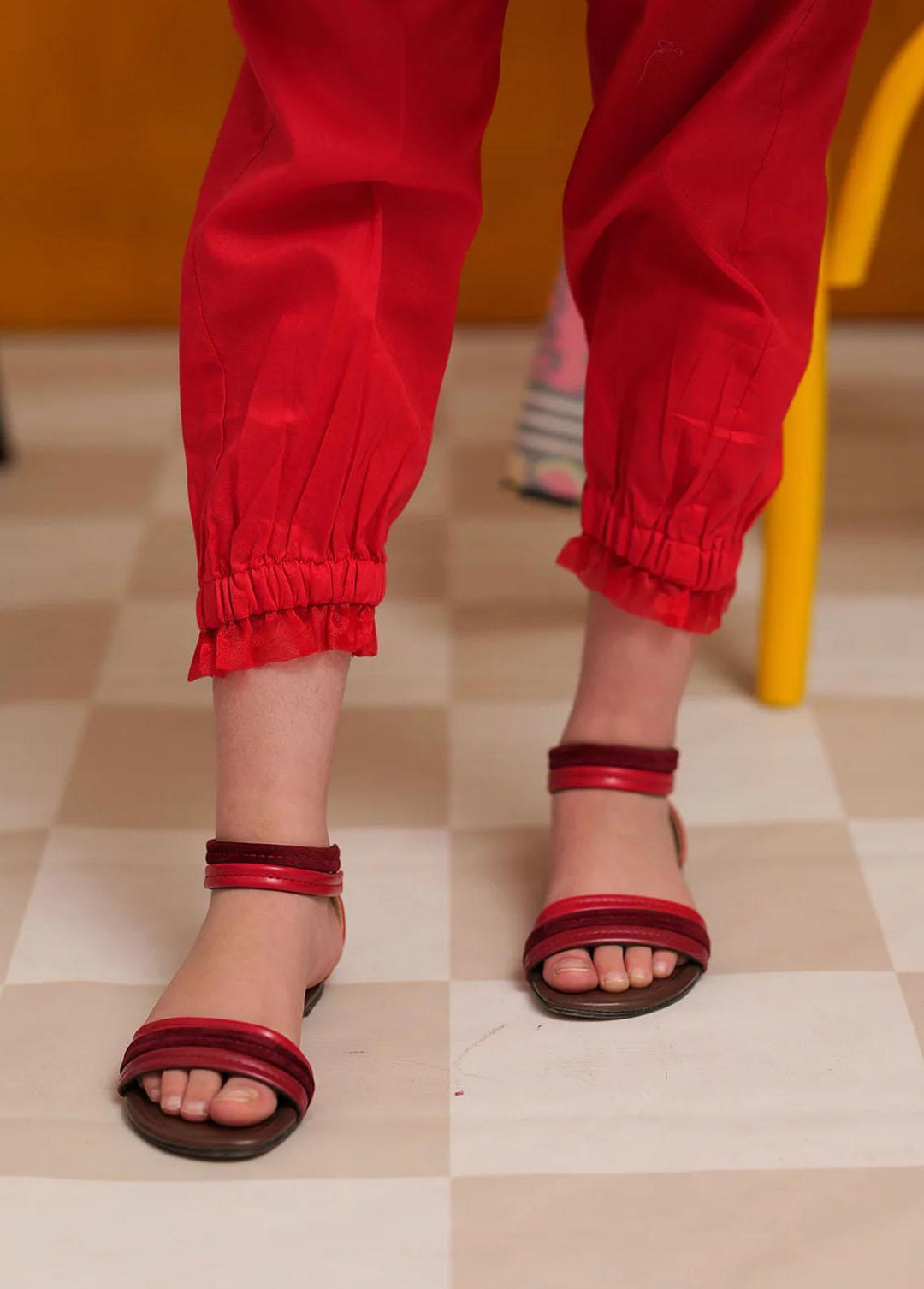 Senorita Pret Casual Cotton 3 Piece Suit KAD-02291-RED/MCL