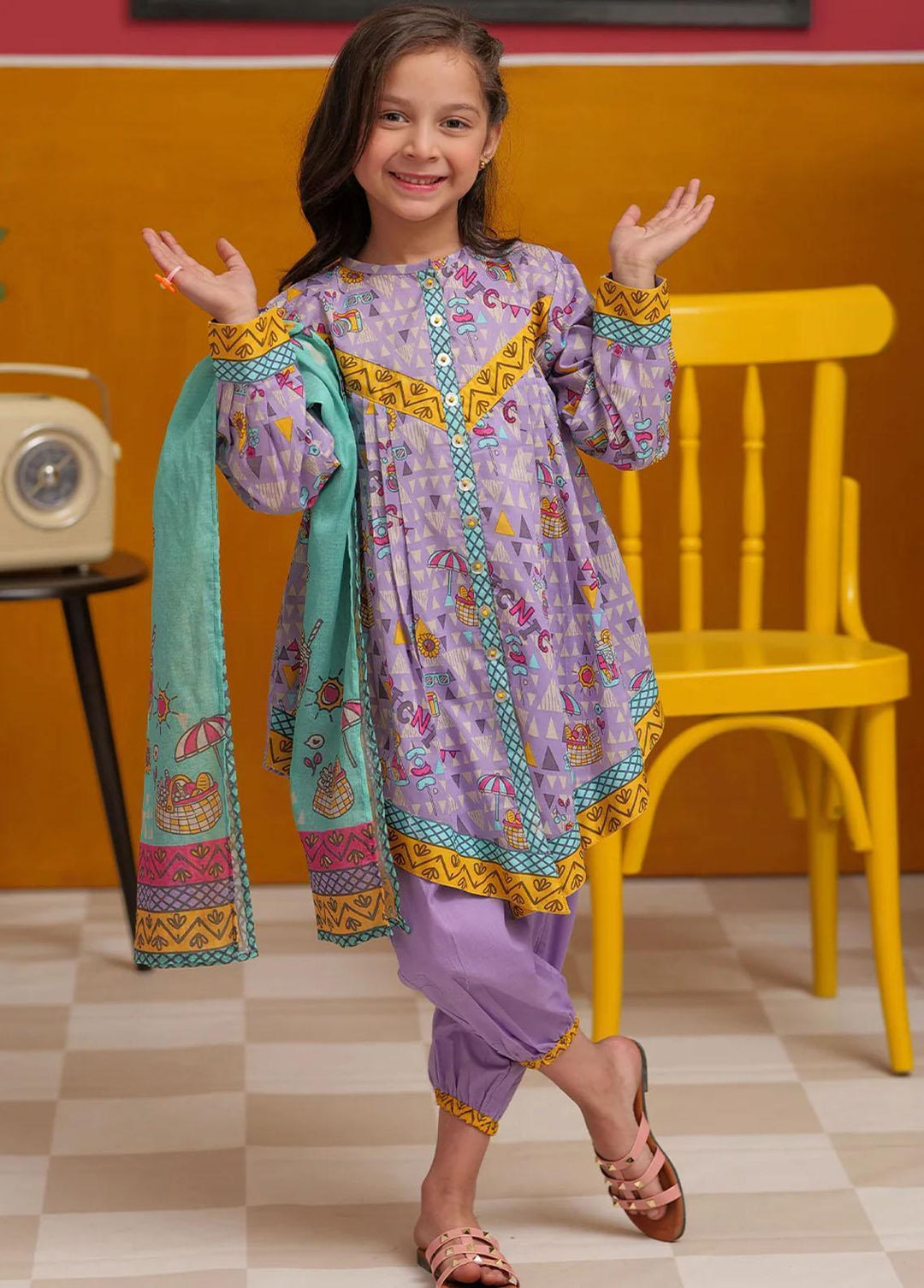 Senorita Pret Casual Cotton 3 Piece Suit KAD-02294-PRL/MCL