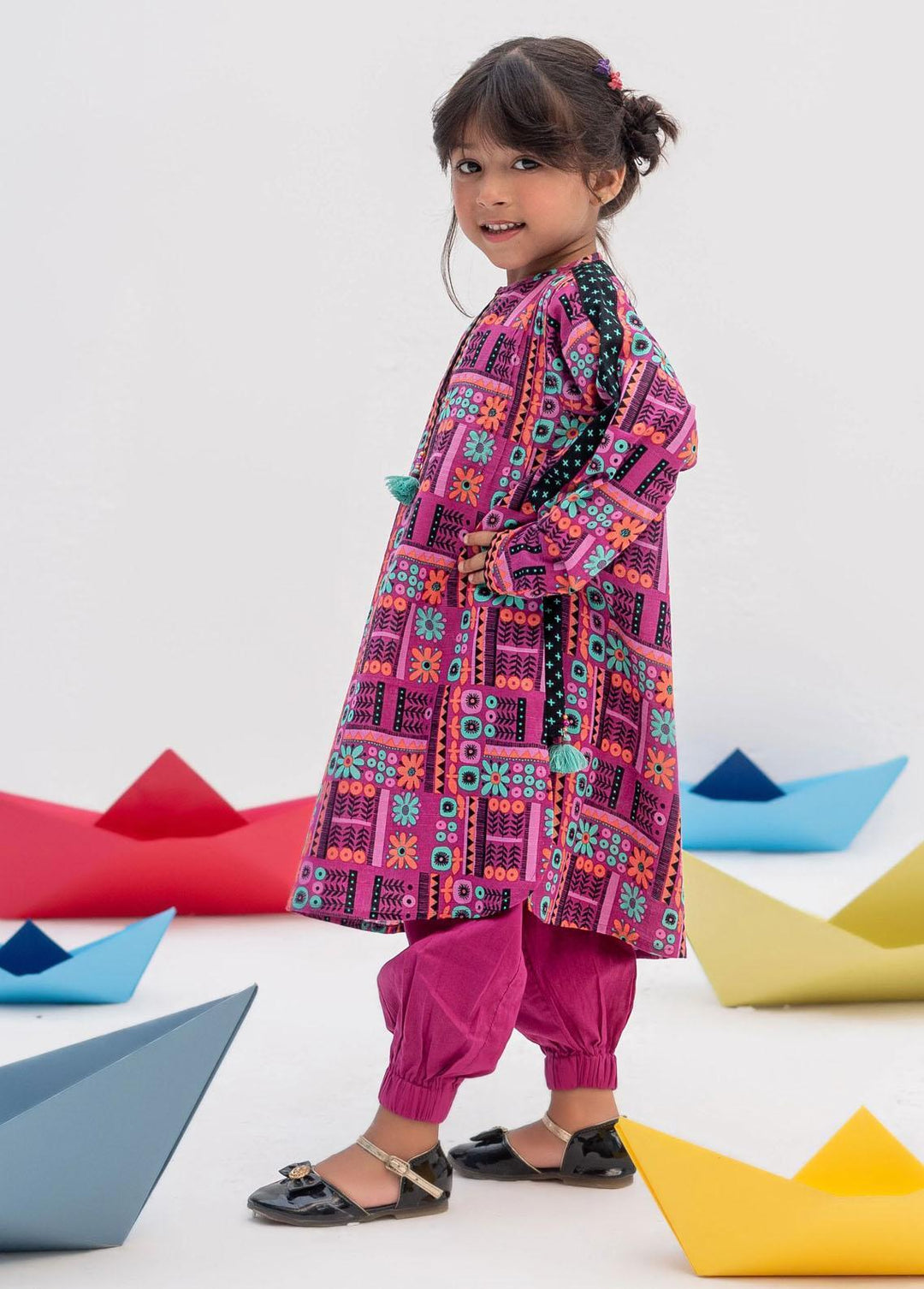 Senorita Cotton Casual 3 Piece Suit for Girls -  KAD-02362-PRL/MCL