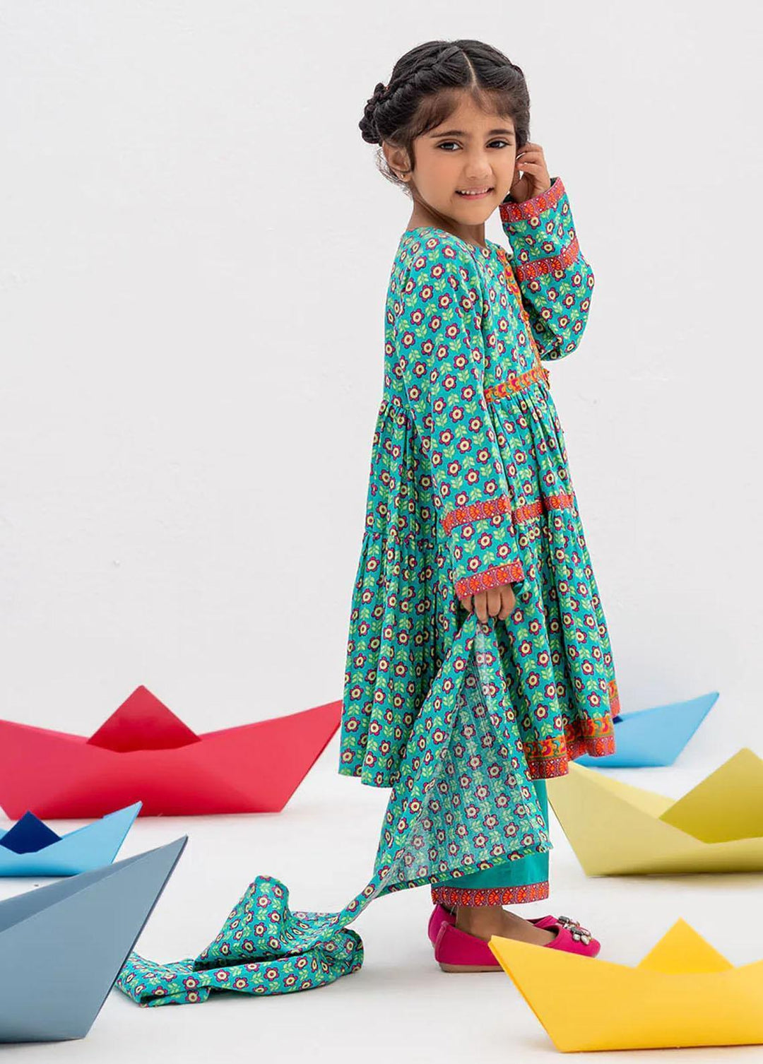 Senorita Cotton Casual 3 Piece Suit for Girls -  KAD-02365-SGN/MCL
