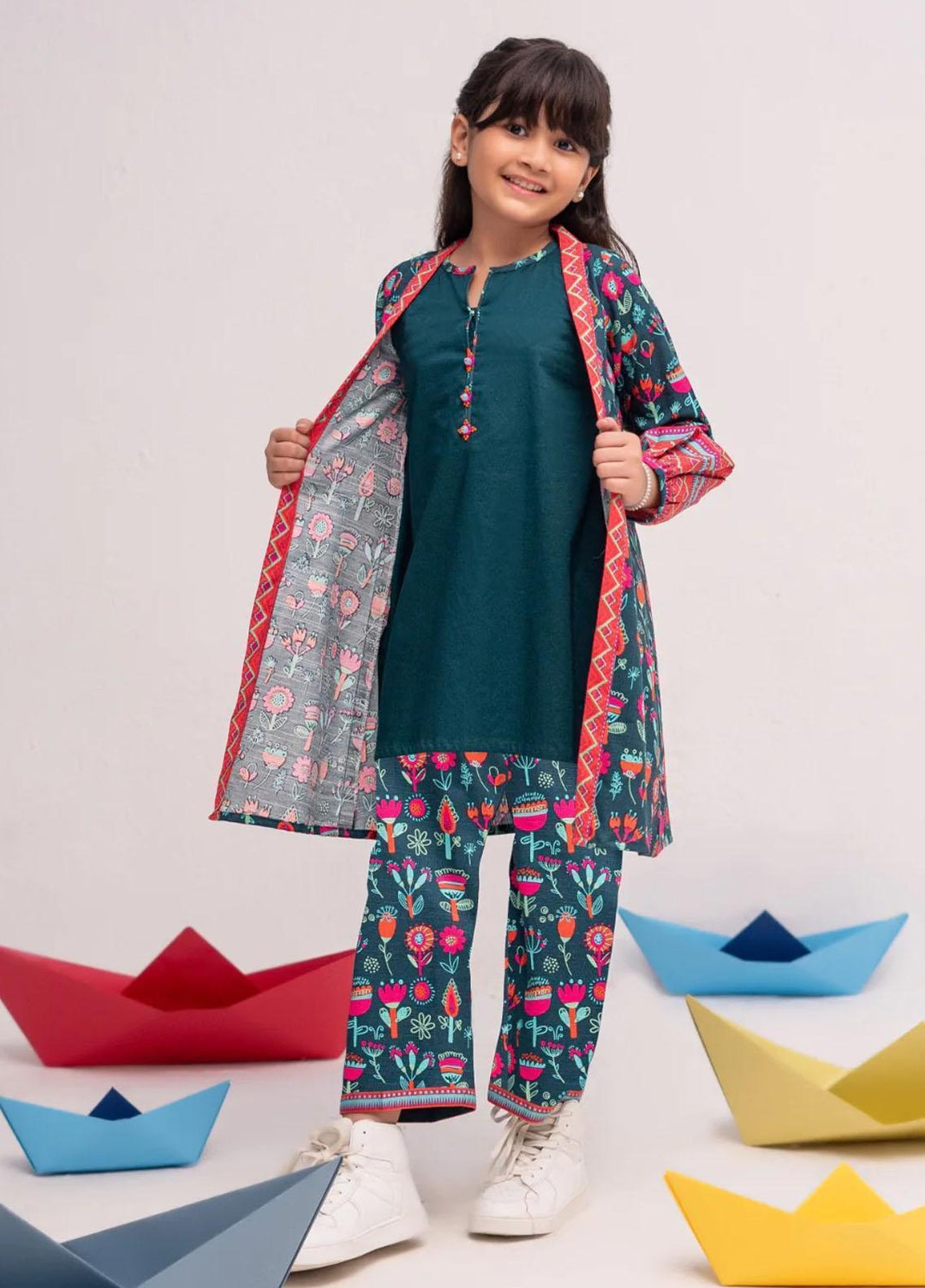 Senorita Khaddar Casual 3 Piece Suit for Girls -  KAG-02450
