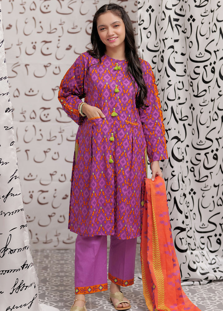 Senorita Cotton Casual 3 Piece Suit for Girls -  GAD-02273