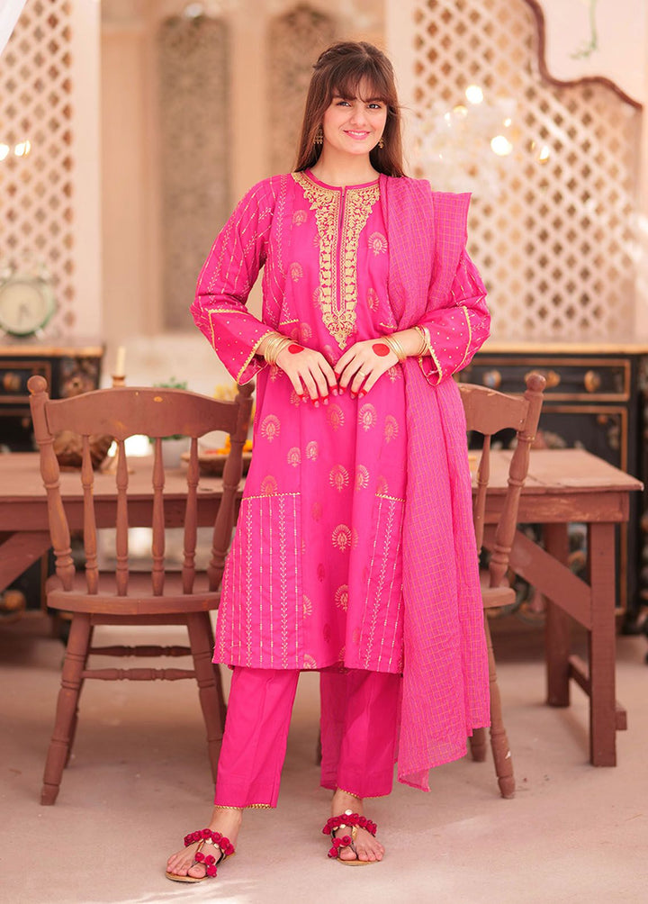 Senorita Cotton Casual 3 Piece Suit for Girls -  GBD-02339-SPK/GLD