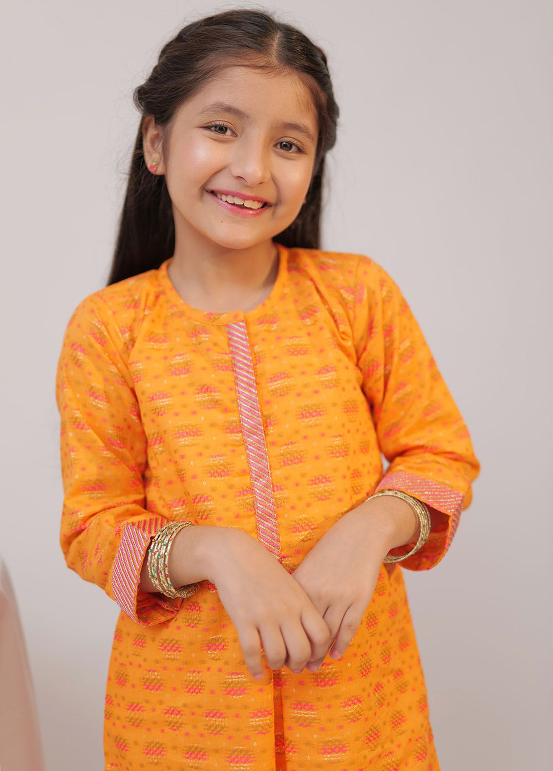 Senorita Cotton Casual 3 Piece Suit for Girls -  KAC-02360-OGN/MCL