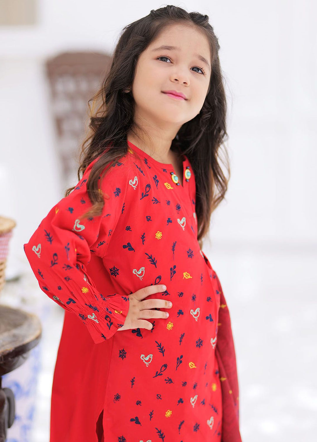 Senorita Cotton Casual 3 Piece Suit for Girls -  KAD-02193-MCL