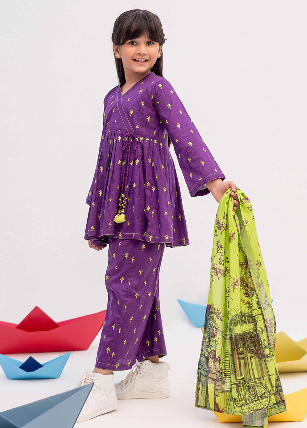 Senorita Cotton Casual 3 Piece Suit for Girls -  KAD-02194