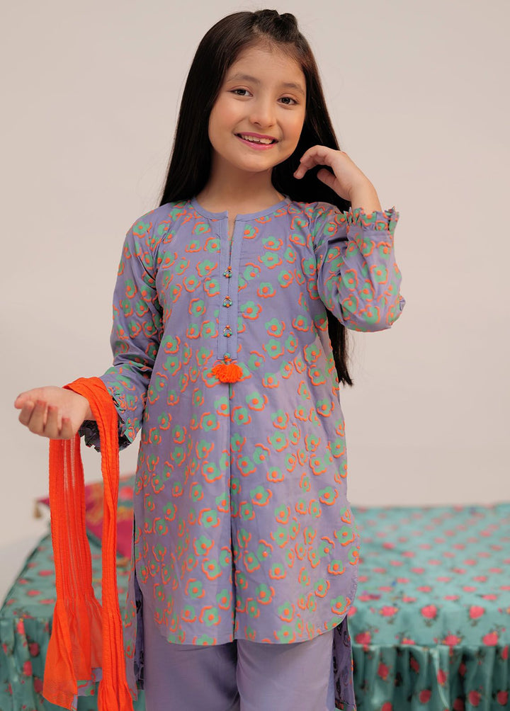 Senorita Cotton Casual 3 Piece Suit for Girls -  KAD-02544-BLU/MCL