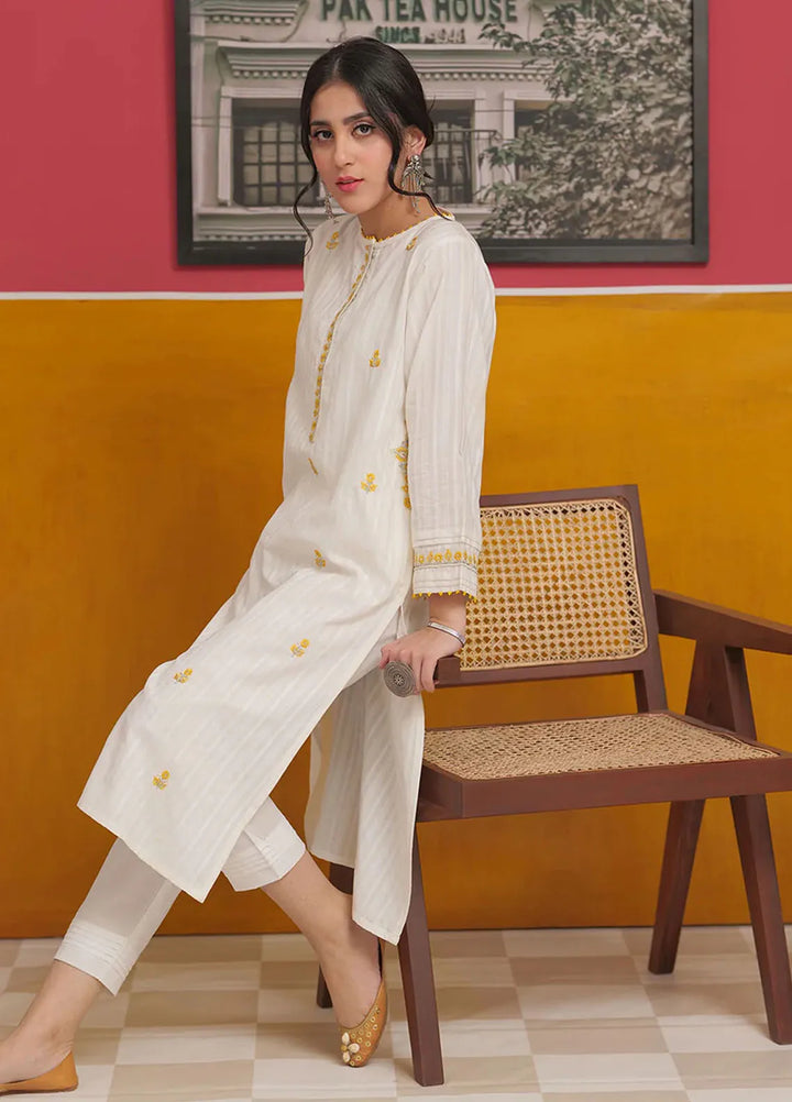 Senorita Cotton Casual 3 Piece Suit for Women -  LAC-02226-WHT/MCL