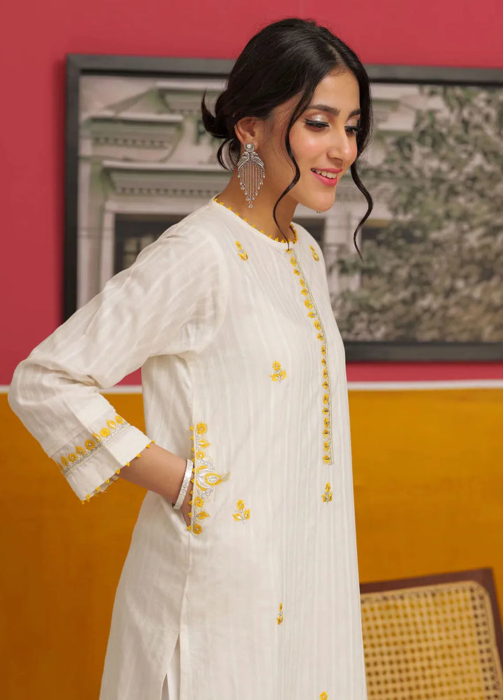 Senorita Cotton Casual 3 Piece Suit for Women -  LAC-02226-WHT/MCL