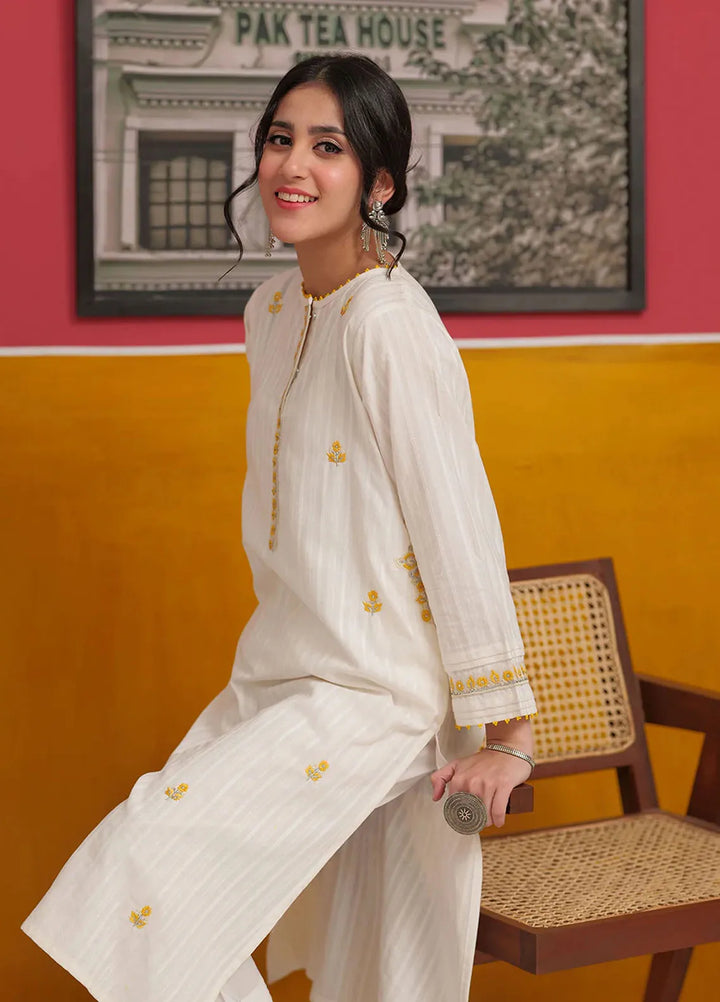 Senorita Cotton Casual 3 Piece Suit for Women -  LAC-02226-WHT/MCL