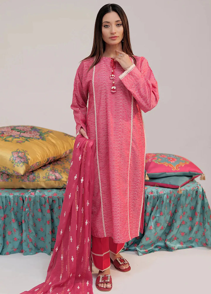 Senorita Cotton Casual 3 Piece Suit for Women -  LBD-02607-RED