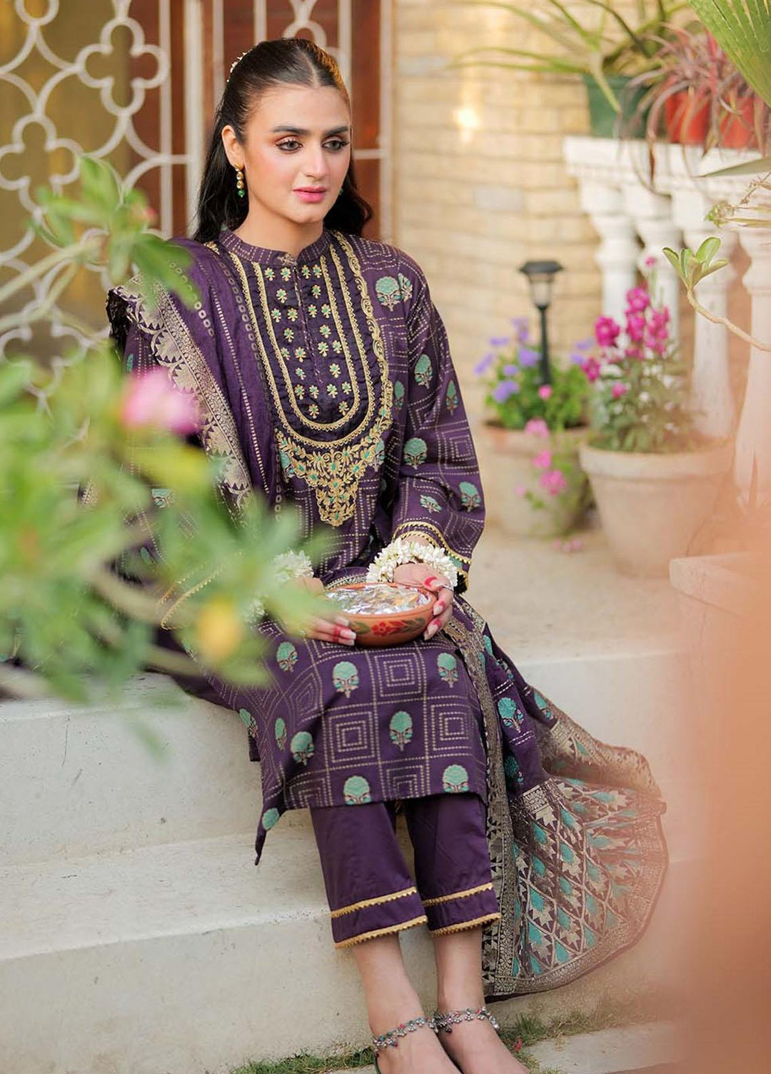 Senorita Cotton Pret 3 Piece Suit for Women -  LBD-02279-PRL/MCL