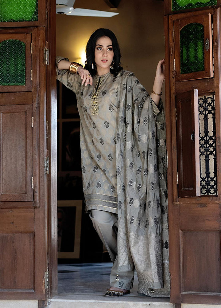 Senorita Cotton Pret 3 Piece Suit for Women -  LBD-02280-GRY/BLK