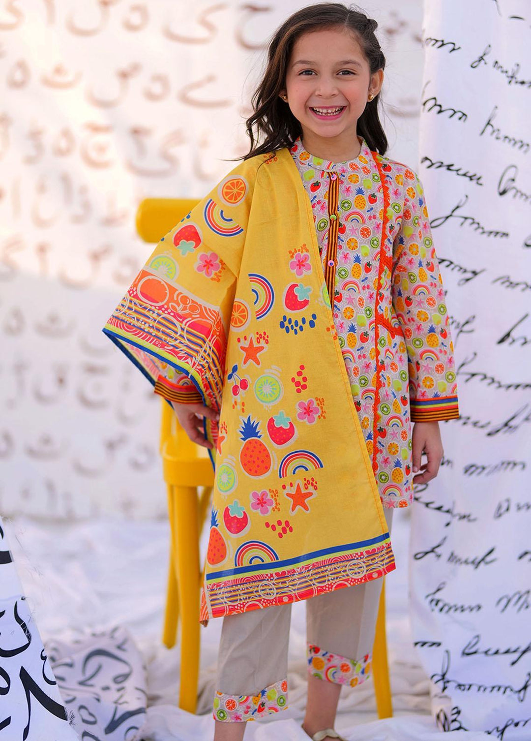 Senorita Cotton Casual 3 Piece Suit for Girls -  KAD-02220