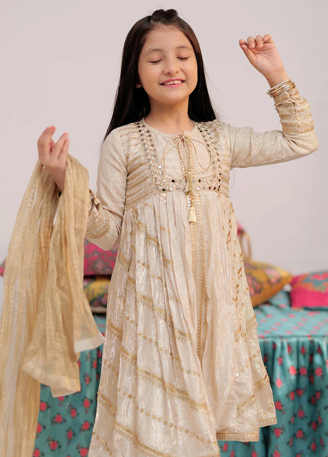 Senorita Geogette Casual 3 Piece Suit for Girls -  KDD-02541-FWN/MCL