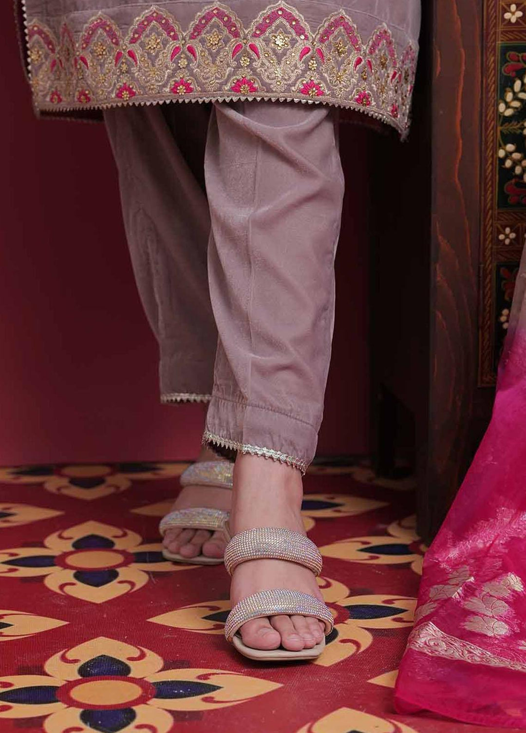 Senorita Velvet Pret 3 Piece Suit for Women -  LDD-02048-BGE/MCL