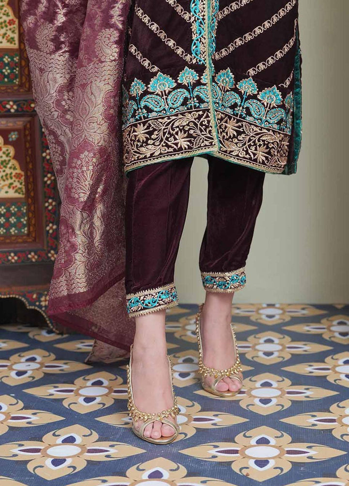 Senorita Velvet Pret 3 Piece Suit for Women -  LDD-02046-MGT/MCL