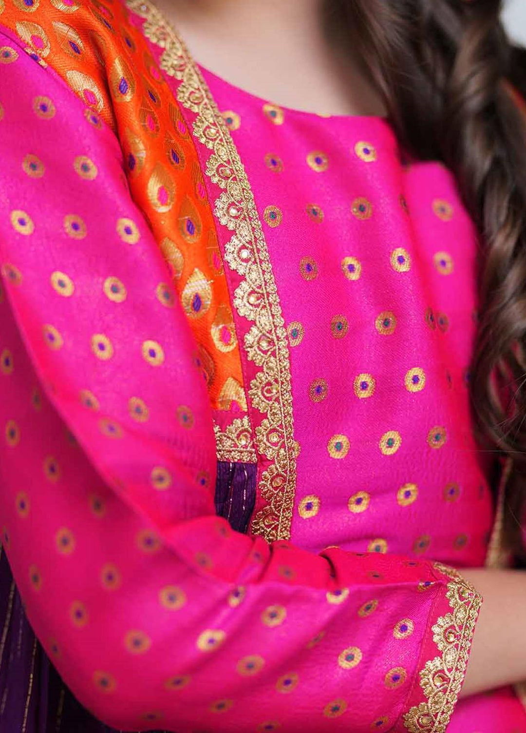 Senorita Banarsi Pret 3 Piece Suit for Girls -  GDE-02098-PRL/SPK