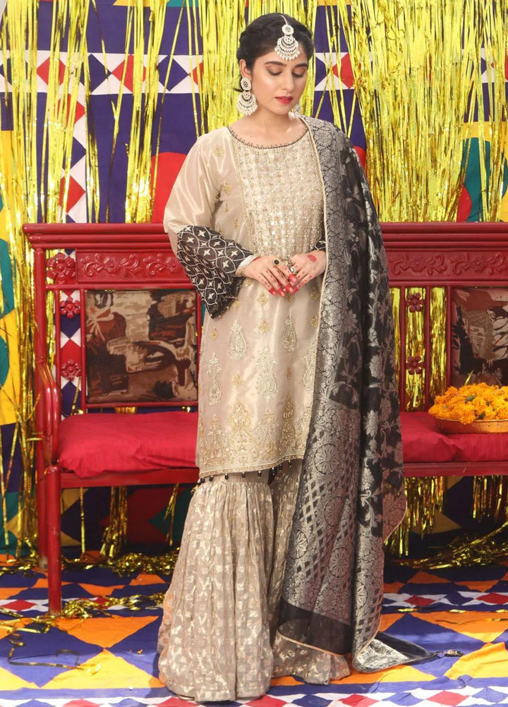 Senorita Organza Pret 3 Piece Suit for Women -  LDD-01894-BGE/BLK