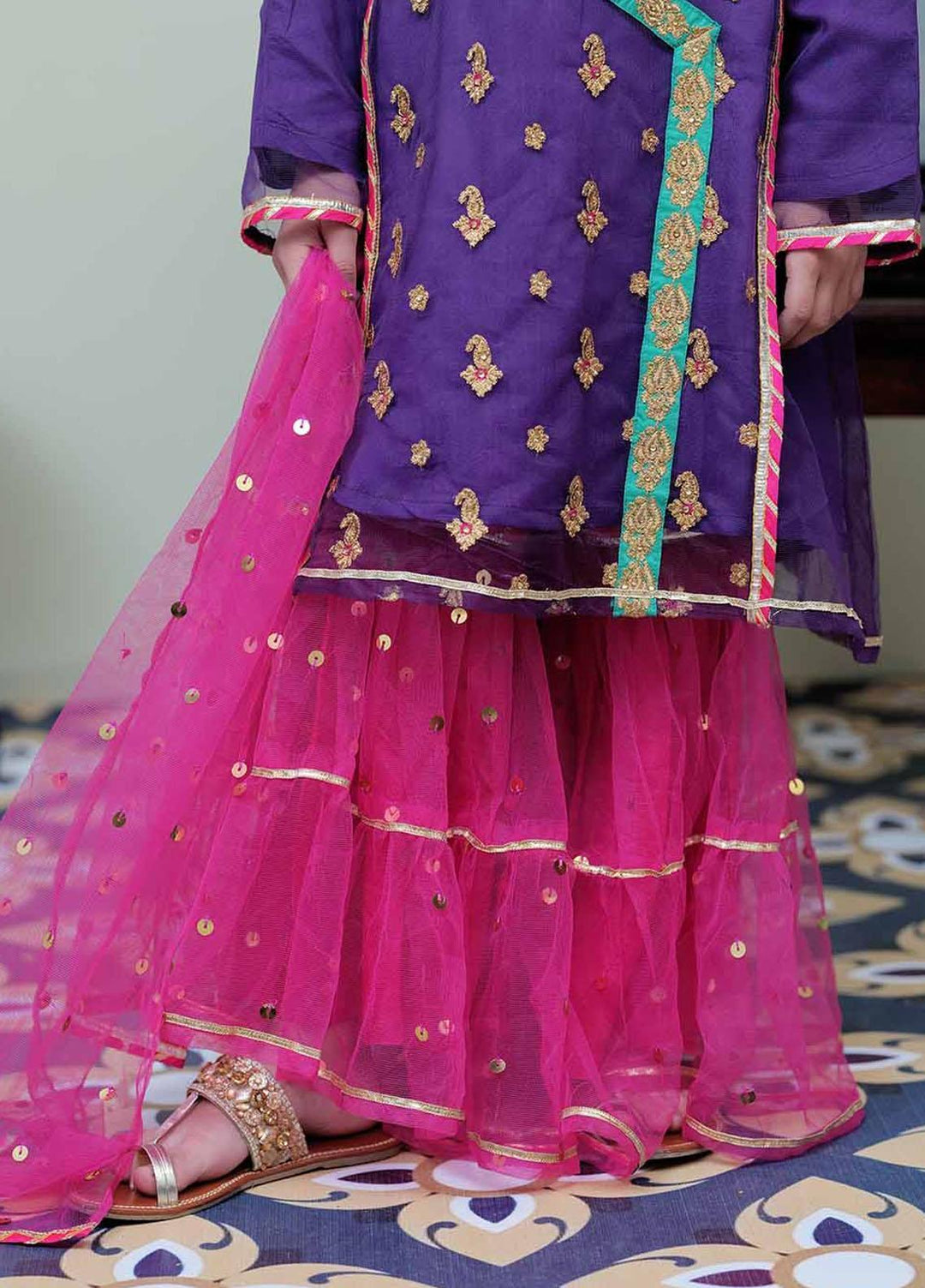 Senorita Banarsi Pret 3 Piece Suit for Kids -  KDD-02050-PRL/SPK