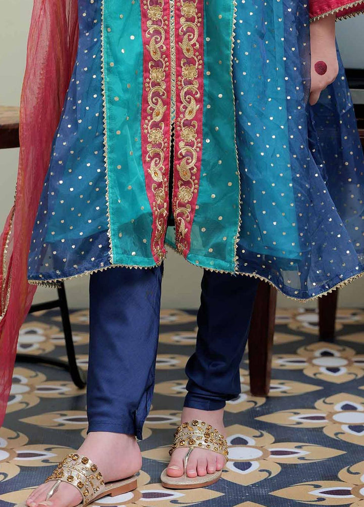 Senorita Banarsi Pret 3 Piece Suit for Kids -  KDD-02056-SGN/BLU