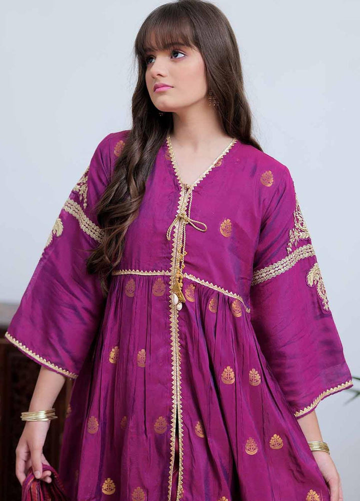 Senorita Viscose Pret 3 Piece Suit for Girls -  GDD-01828-PRL/GLD