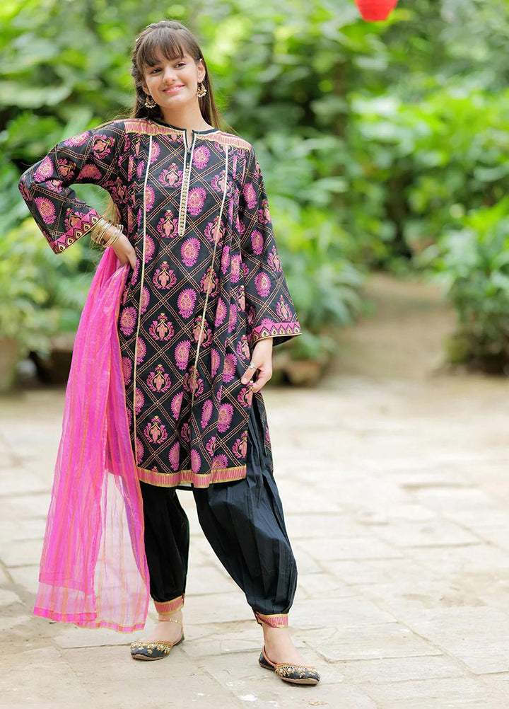 Senorita Lawn Pret 3 Piece Suit for Girls -  GBD-02026-BLK/MCL