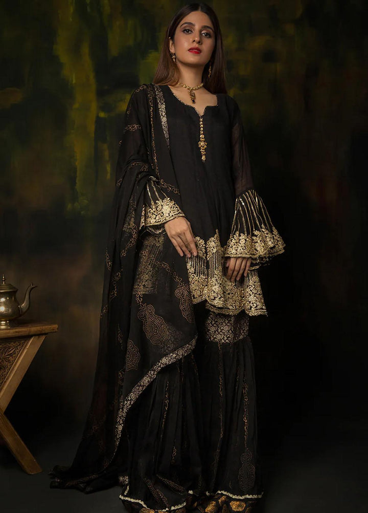 Senorita Banarsi Pret 3 Piece Suit for Women -  LDD-00909-BLK/GLD