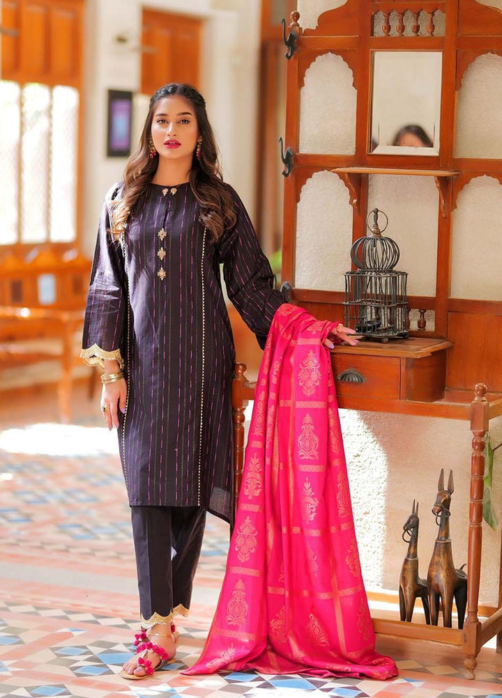 Senorita Jacquard Pret 3 Piece Suit for Women -  LBD-02006-BLK/SPK