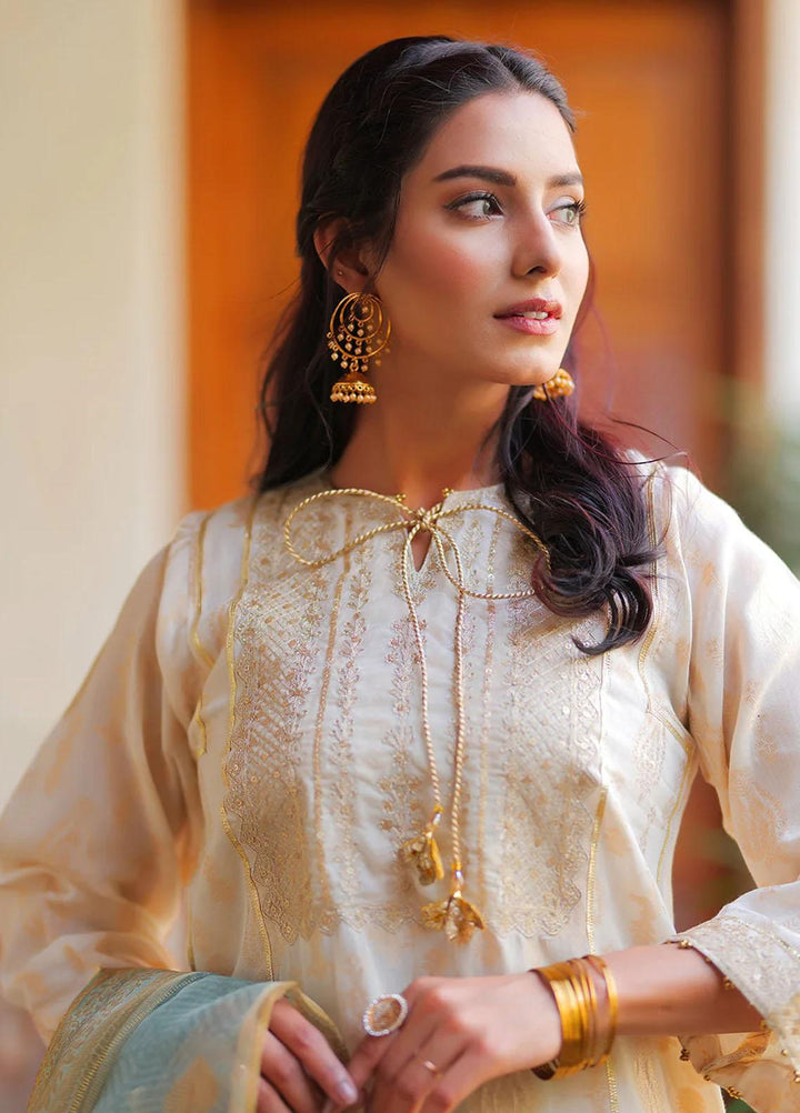 Senorita Cotton Pret 3 Piece Suit for Women -  LBD-01993-OFW/GLD