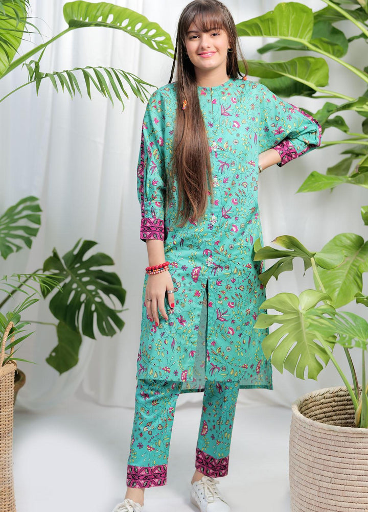 Senorita Cotton Pret 2 Piece Suit for Girls -  GAC-02071-SGN/MCL