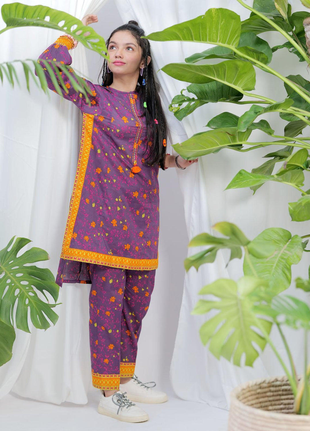 Senorita Cotton Pret 2 Piece Suit for Girls -  GAC-02072-PRL/MCL