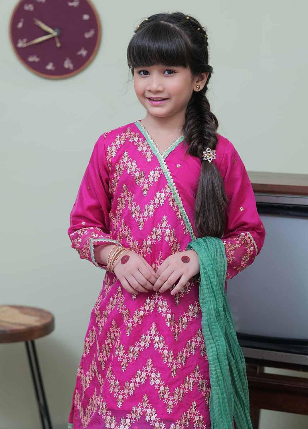 Senorita Banarsi Formal 3 Piece Suit for Girls -  KDD-02090
