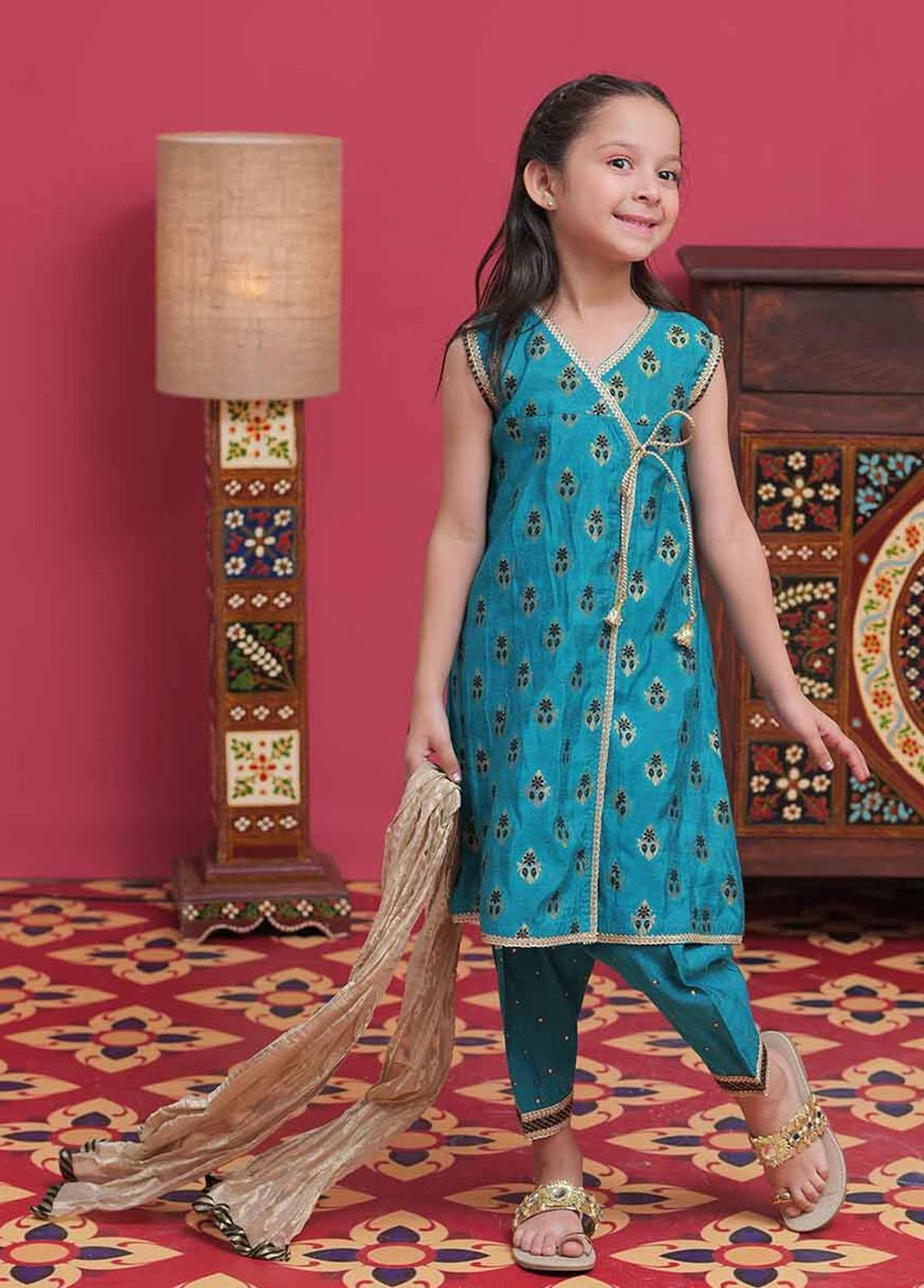 Senorita Banarsi Formal 3 Piece Suit for Girls -  KDD-02105