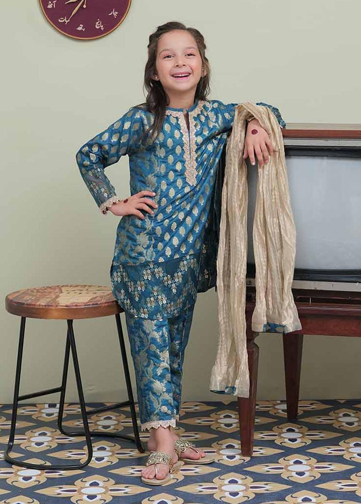 Senorita Banarsi Formal 3 Piece Suit for Girls -  KDD-02106